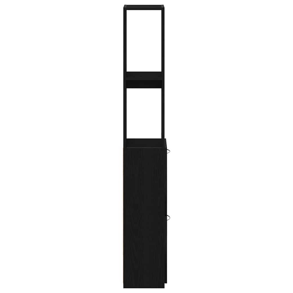 Badezimmerschrank Schwarze Eiche 25 x 25 x 170 cm Holzwerkstoff