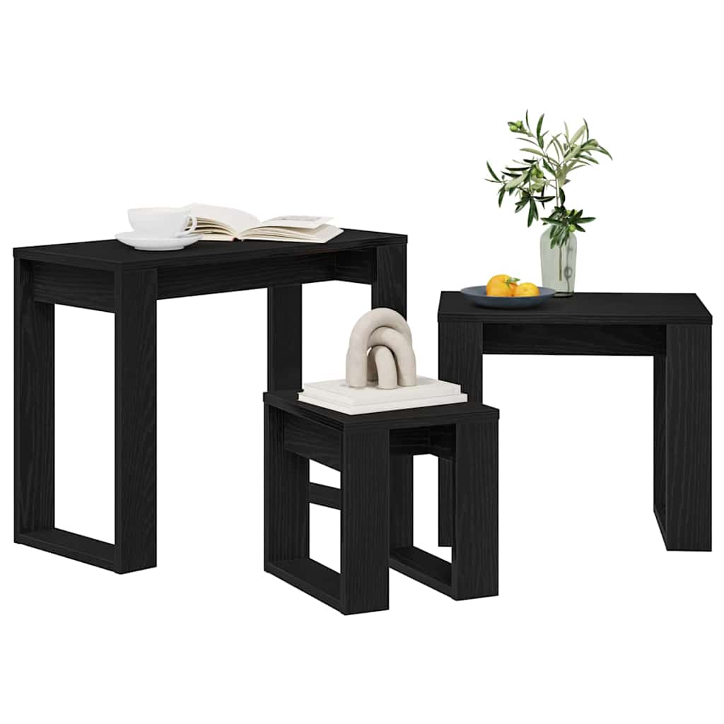 Nestingtisch 3 pcs Schwarze Eiche 61 x 28 x 47 cm Holzwerkstoff