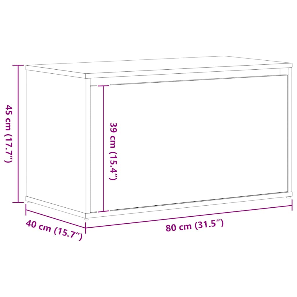 Bank mit Schubladen Schwarz 80 x 40 x 45 cm Holzwerkstoff