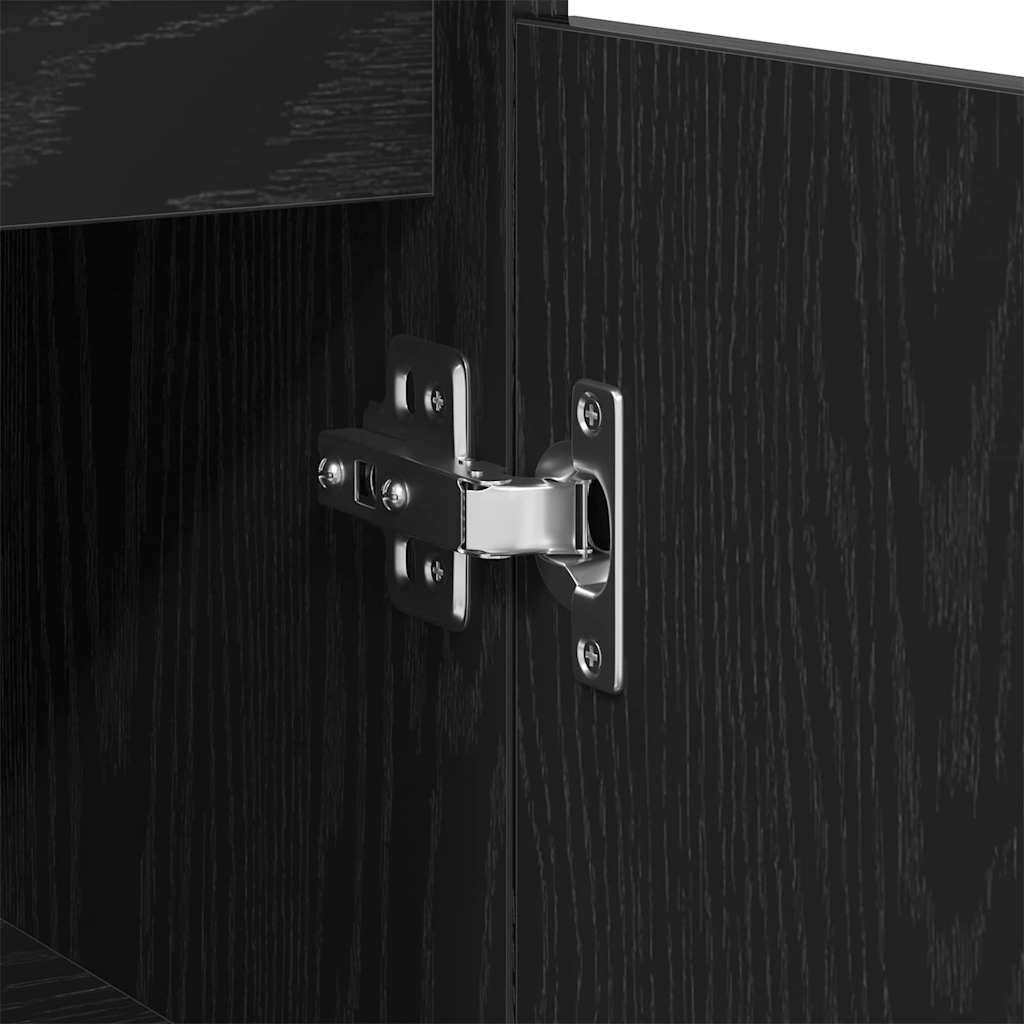 Badezimmerschrank Schwarze Eiche 30 x 30 x 100 cm Holzwerkstoff
