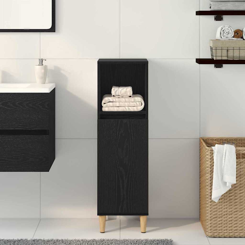 Badezimmerschrank Schwarze Eiche 30 x 30 x 100 cm Holzwerkstoff