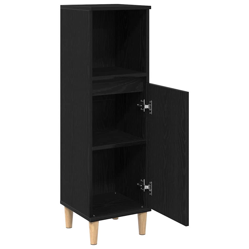 Badezimmerschrank Schwarze Eiche 30 x 30 x 100 cm Holzwerkstoff