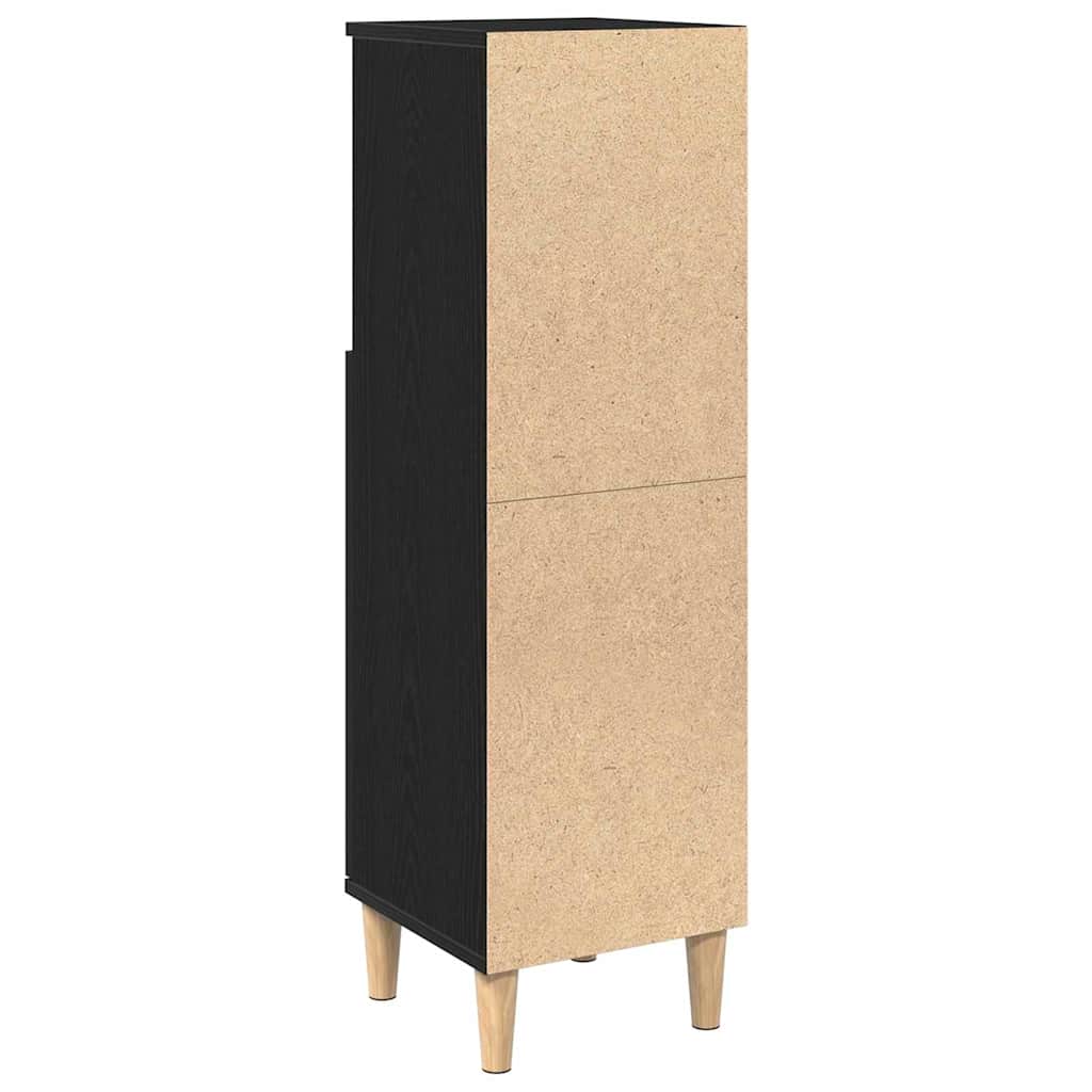 Badezimmerschrank Schwarze Eiche 30 x 30 x 100 cm Holzwerkstoff
