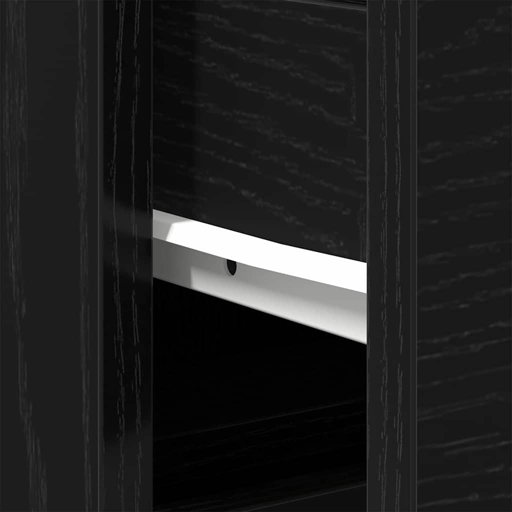 Badezimmer Schrank Schwarze Eiche 65 x 33 x 60 cm Holzwerkstoff