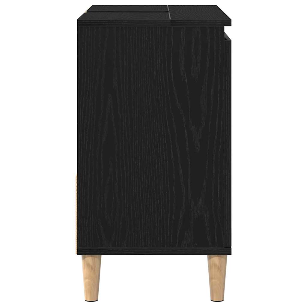 Badezimmer Schrank Schwarze Eiche 65 x 33 x 60 cm Holzwerkstoff