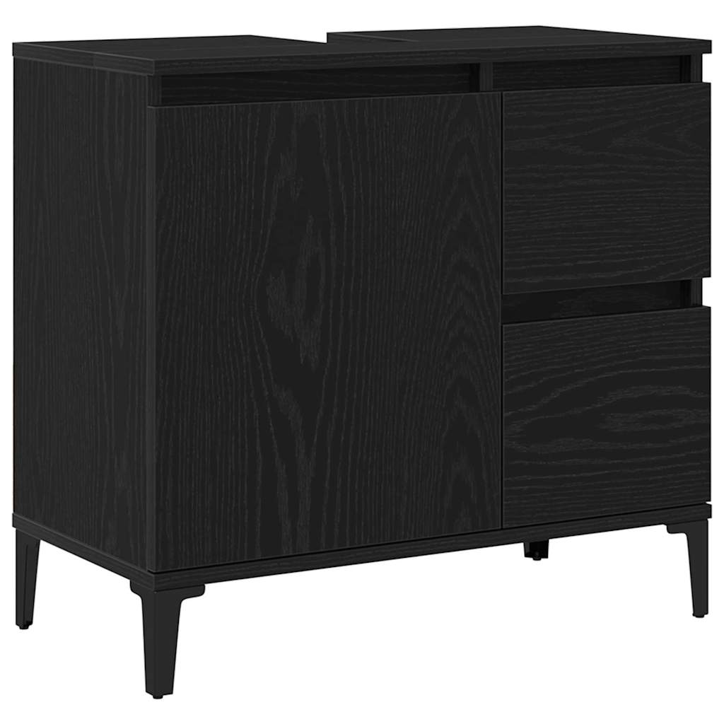 Badezimmer Schrank Schwarze Eiche 65 x 33 x 60 cm Holzwerkstoff