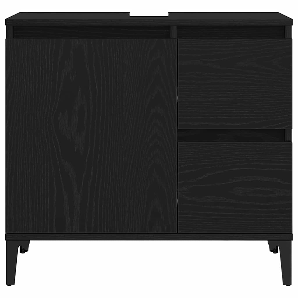 Badezimmer Schrank Schwarze Eiche 65 x 33 x 60 cm Holzwerkstoff