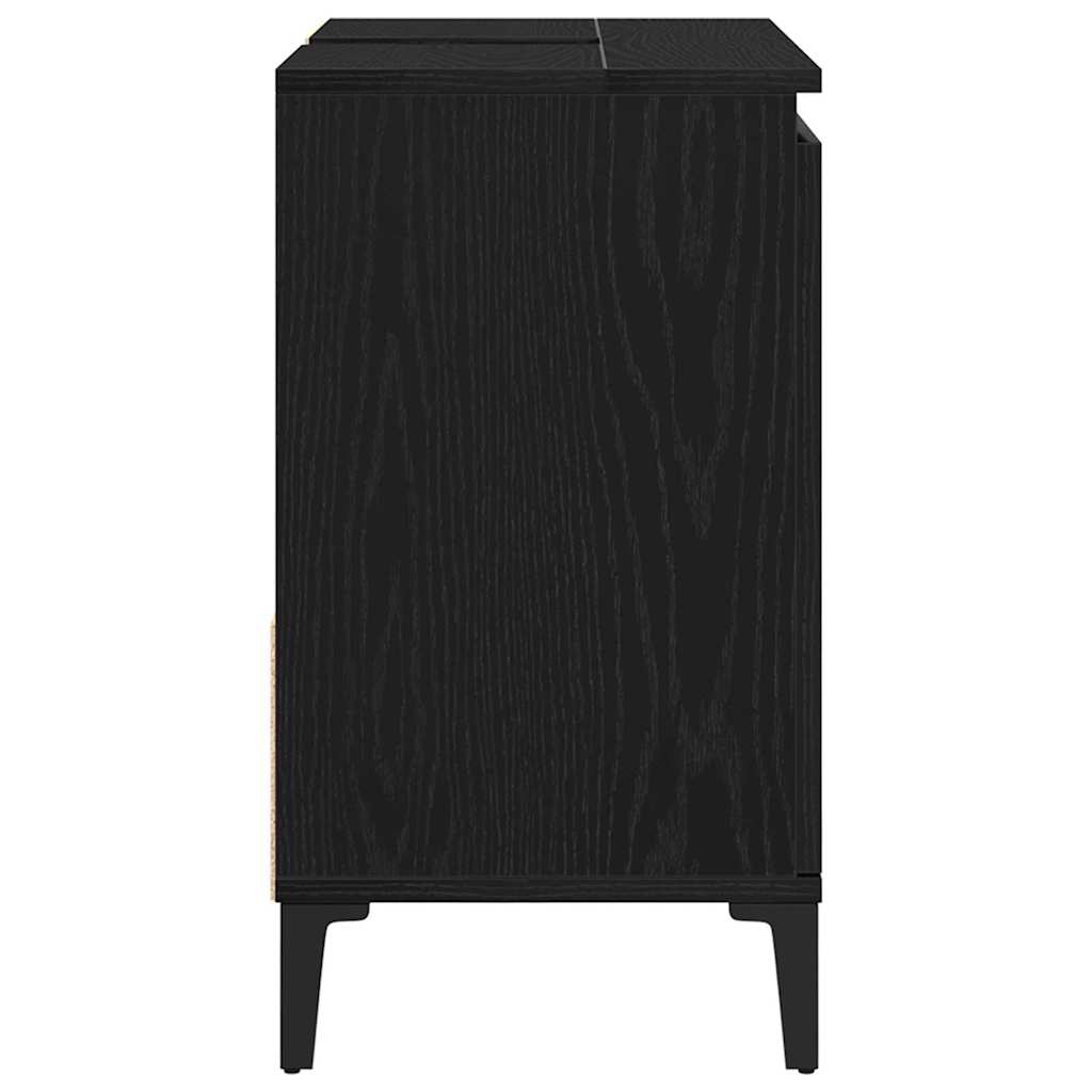 Badezimmer Schrank Schwarze Eiche 65 x 33 x 60 cm Holzwerkstoff