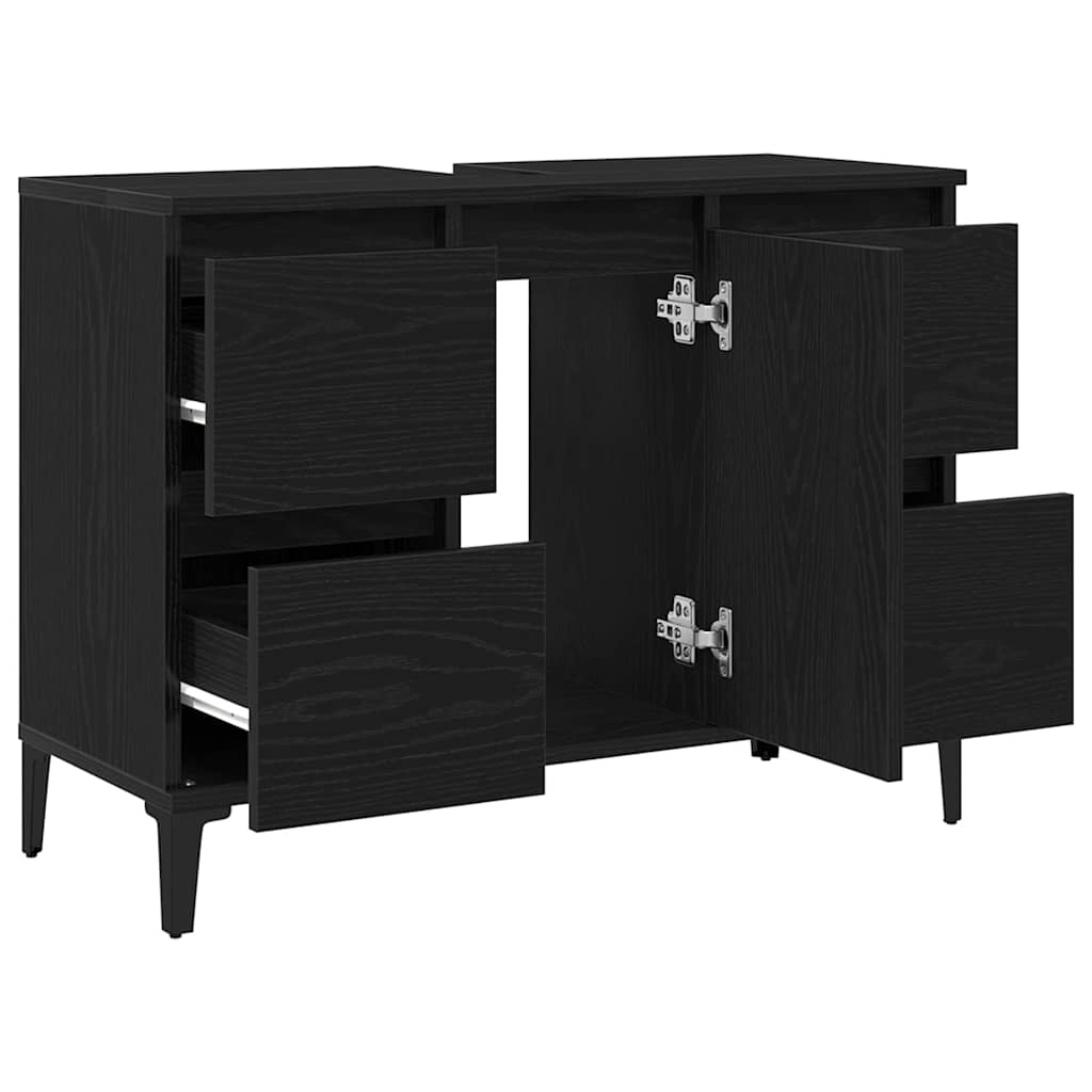 Spülenschrank Schwarze Eiche 80 x 33 x 60 cm Holzwerkstoff
