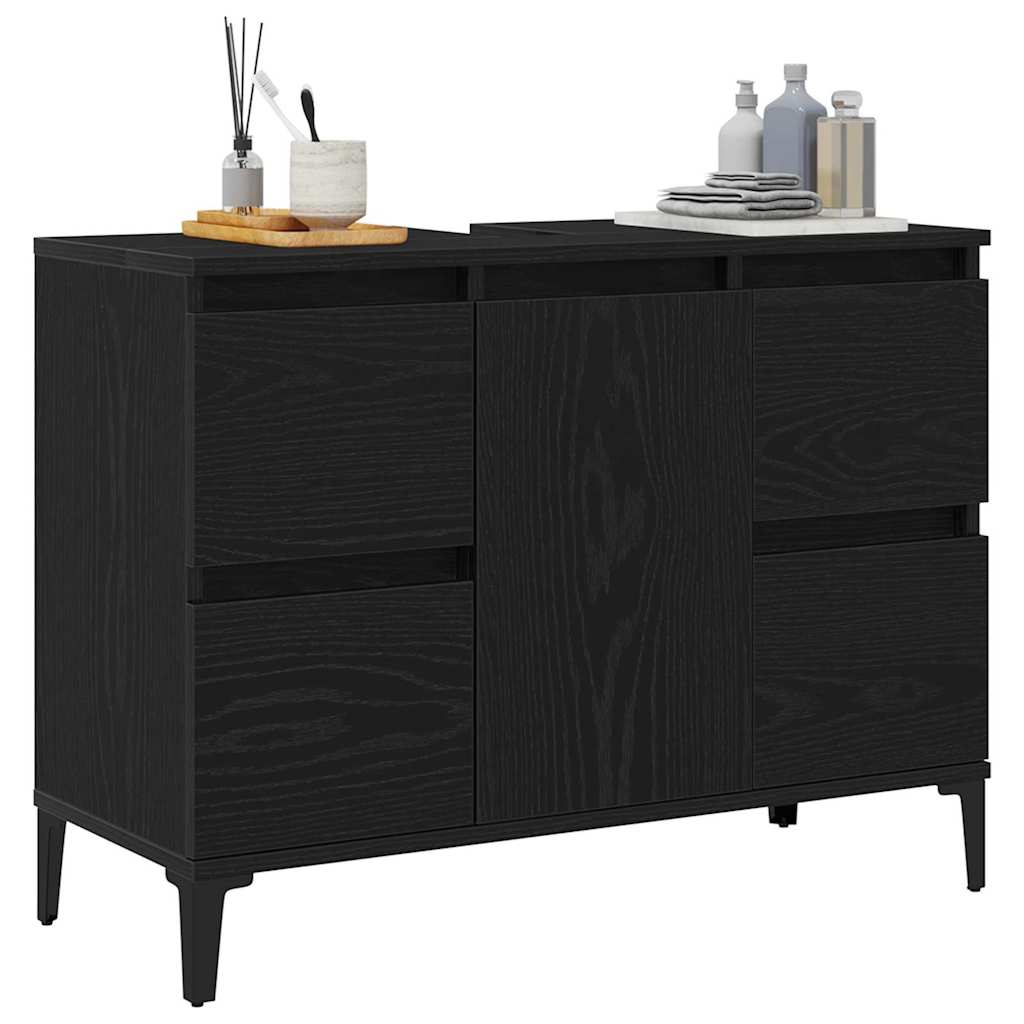 Spülenschrank Schwarze Eiche 80 x 33 x 60 cm Holzwerkstoff