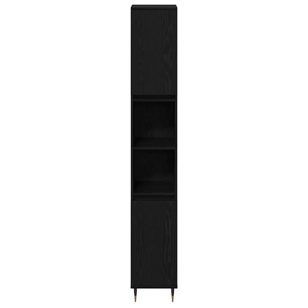 Badezimmerschrank Schwarze Eiche 30 x 30 x 190 cm Holzwerkstoff