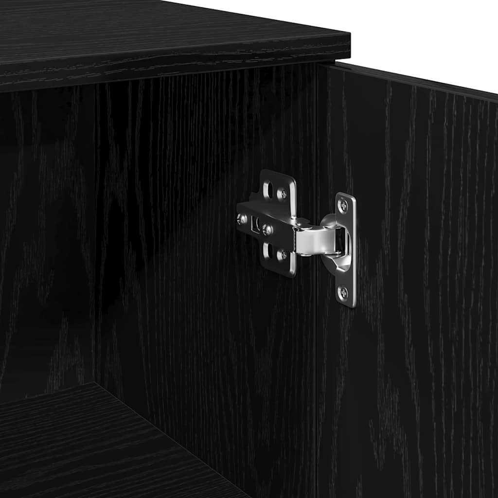 Badezimmerschrank Schwarze Eiche 30 x 30 x 190 cm Holzwerkstoff