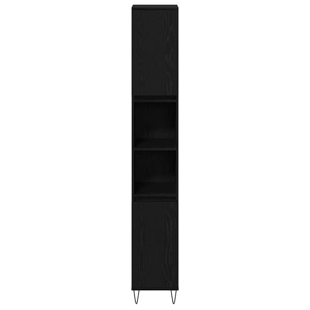 Badezimmerschrank Schwarze Eiche 30 x 30 x 190 cm Holzwerkstoff