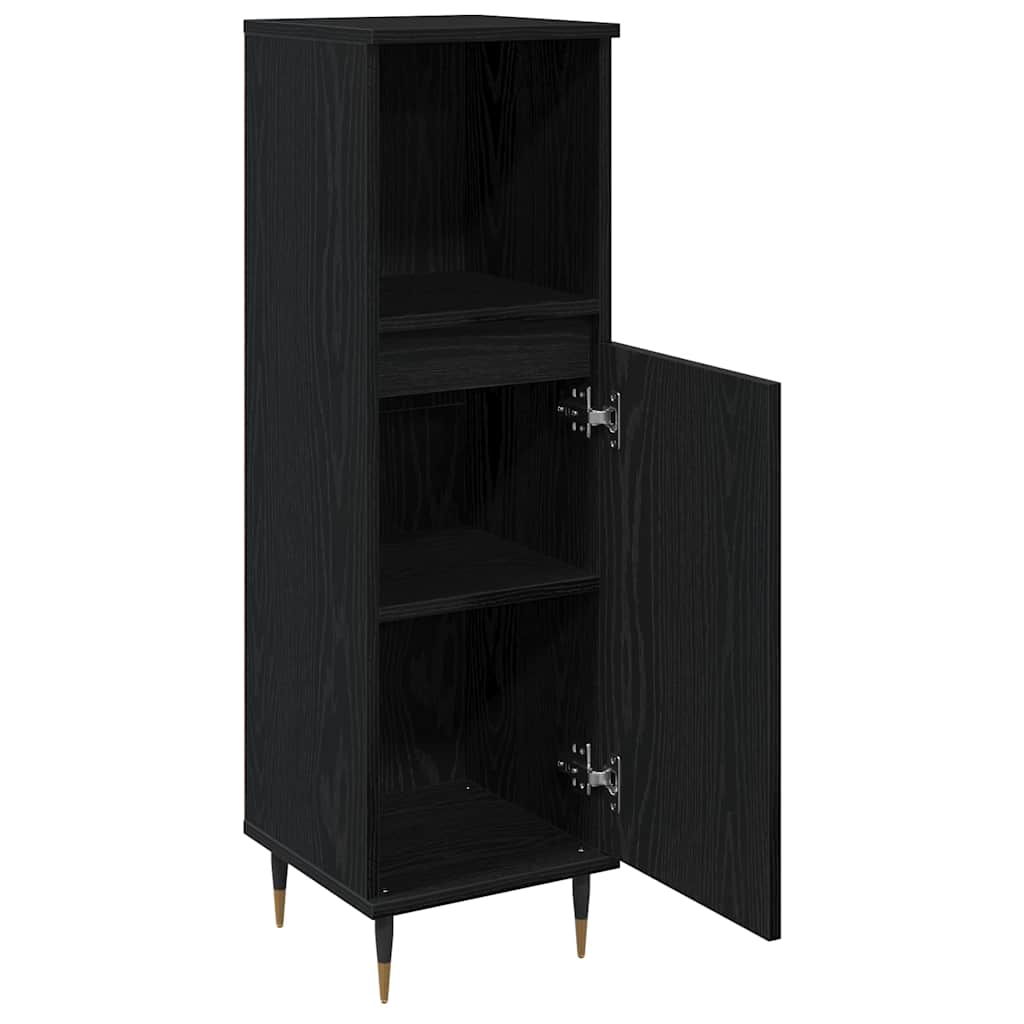 Badezimmerschrank Schwarze Eiche 30 x 30 x 100 cm Holzwerkstoff