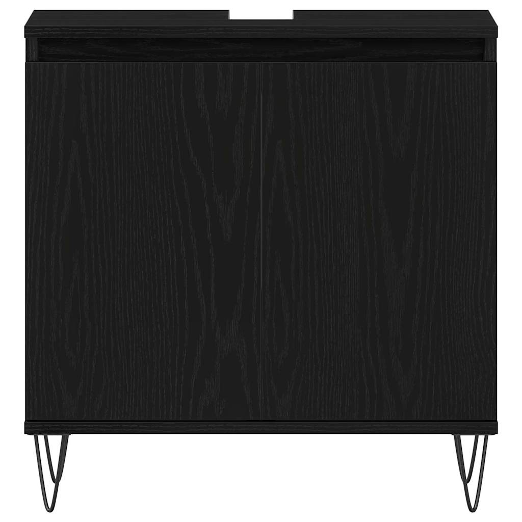 Waschtisch mit Tür Schwarze Eiche 58 x 33 x 60 cm Holzwerkstoff