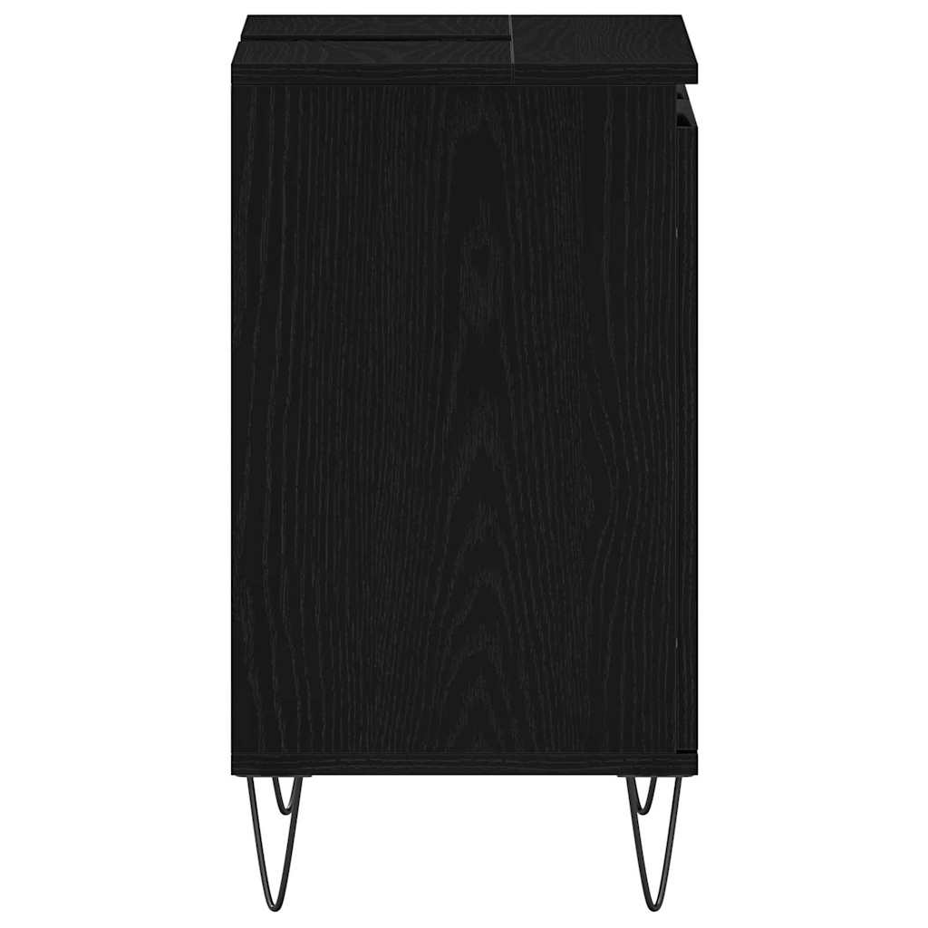 Waschtisch mit Tür Schwarze Eiche 58 x 33 x 60 cm Holzwerkstoff