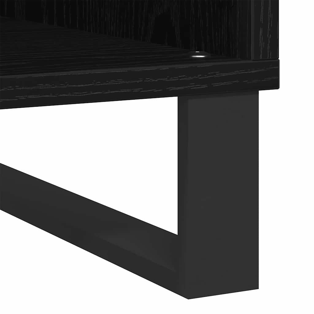 Schallplattenschrank mit Regal Schwarze Eiche 100 x 38 x 48 cm