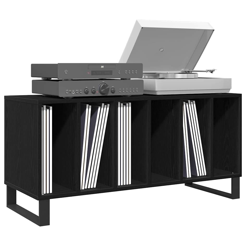 Schallplattenschrank mit Regal Schwarze Eiche 100 x 38 x 48 cm