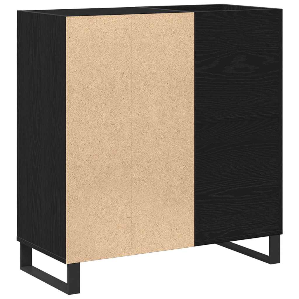 Schallplattenschrank mit Regal Schwarze Eiche 85 x 38 x 89 cm