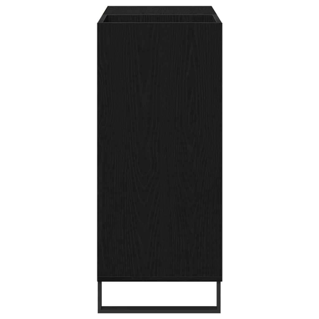 Schallplattenschrank mit Regal Schwarze Eiche 85 x 38 x 89 cm