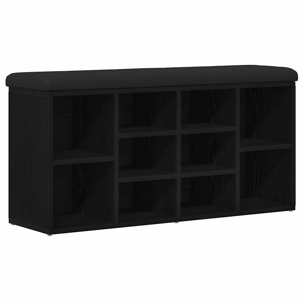 Schuhbank mit Speicher Schwarz 100 x 30 x 48 cm Holzwerkstoff