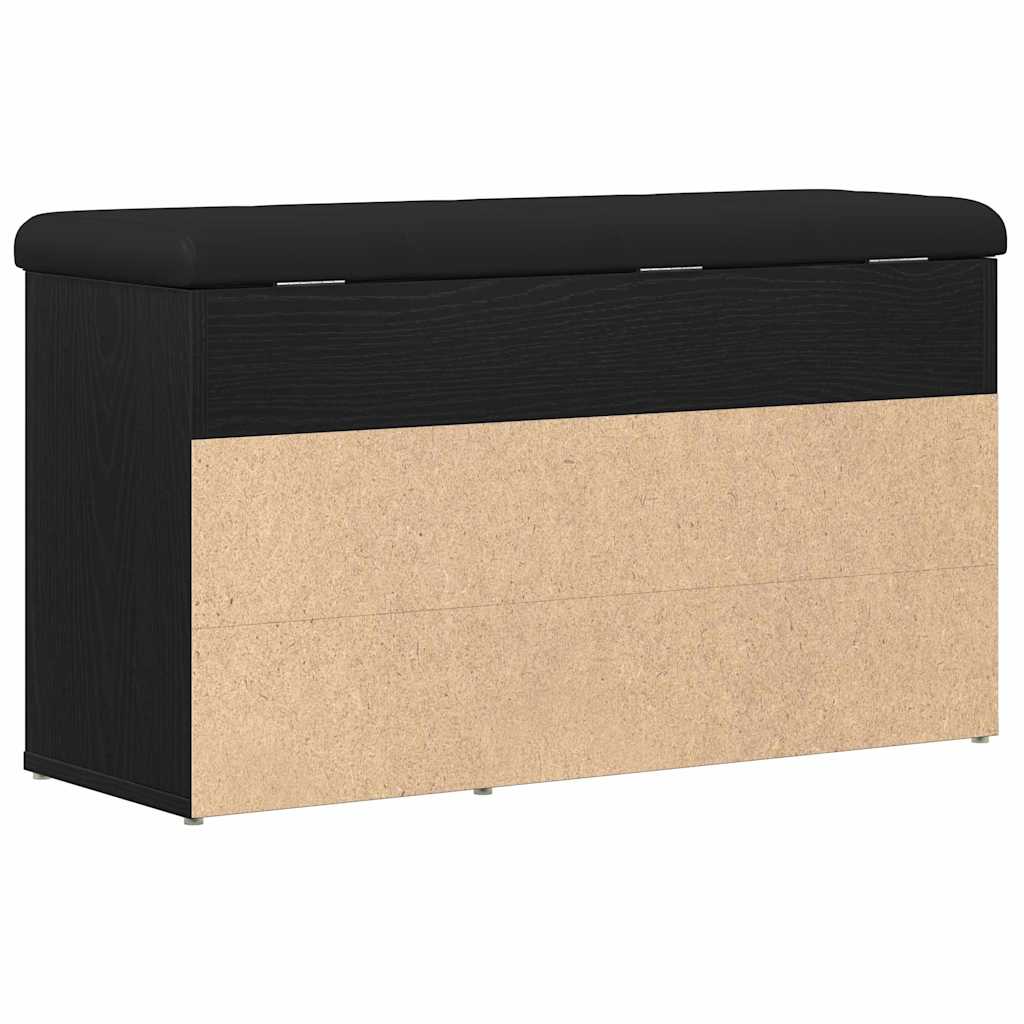 Schuhbank mit Speicher Schwarz 80 x 30 x 45 cm Holzwerkstoff