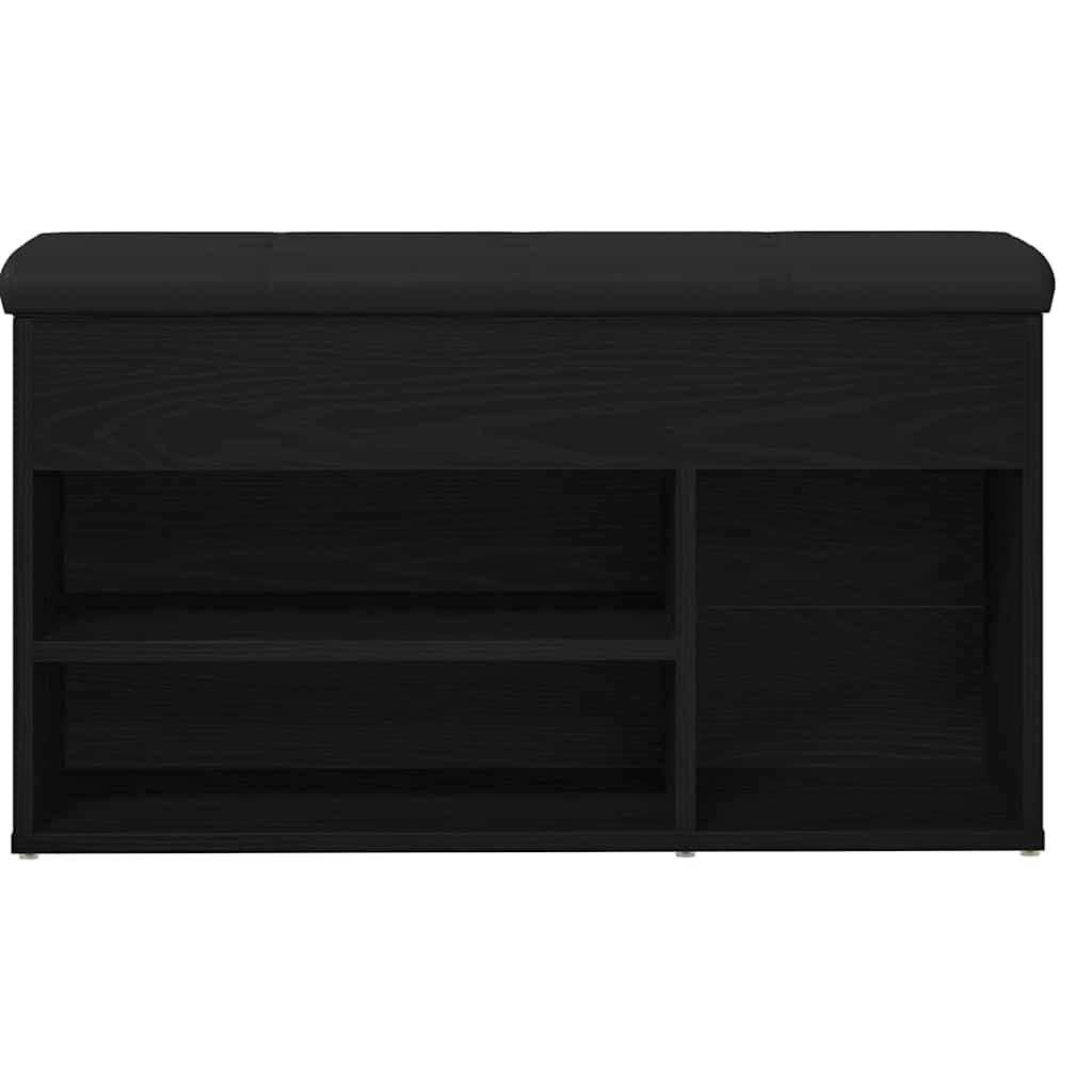 Schuhbank mit Speicher Schwarz 80 x 30 x 45 cm Holzwerkstoff