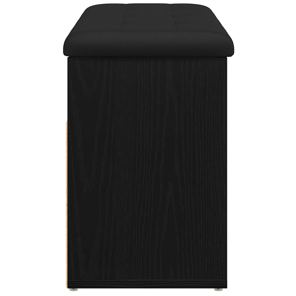 Schuhbank mit Speicher Schwarz 80 x 30 x 45 cm Holzwerkstoff