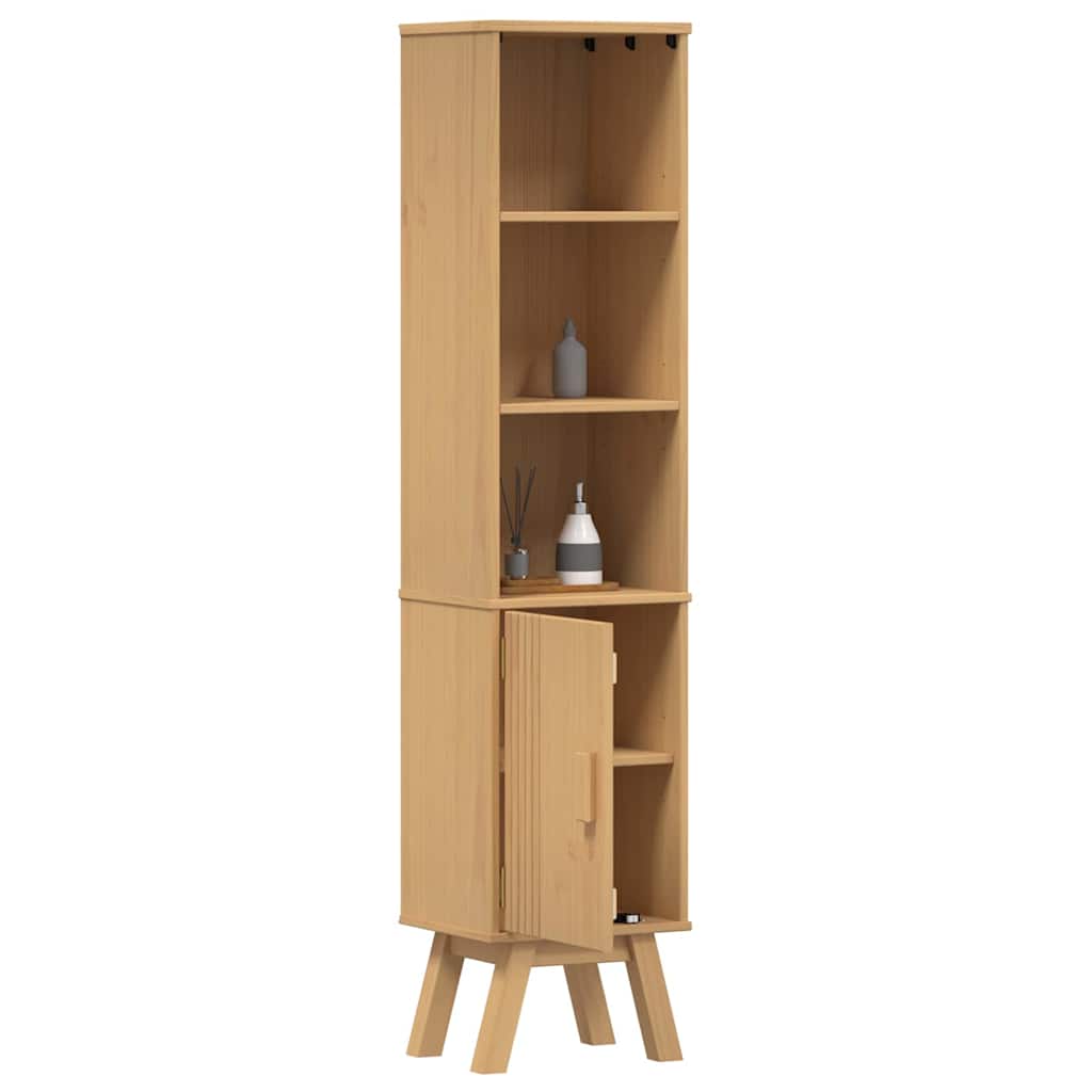 Badezimmer Schrank Braun 35 x 30 x 159 cm Massivholz Kiefer