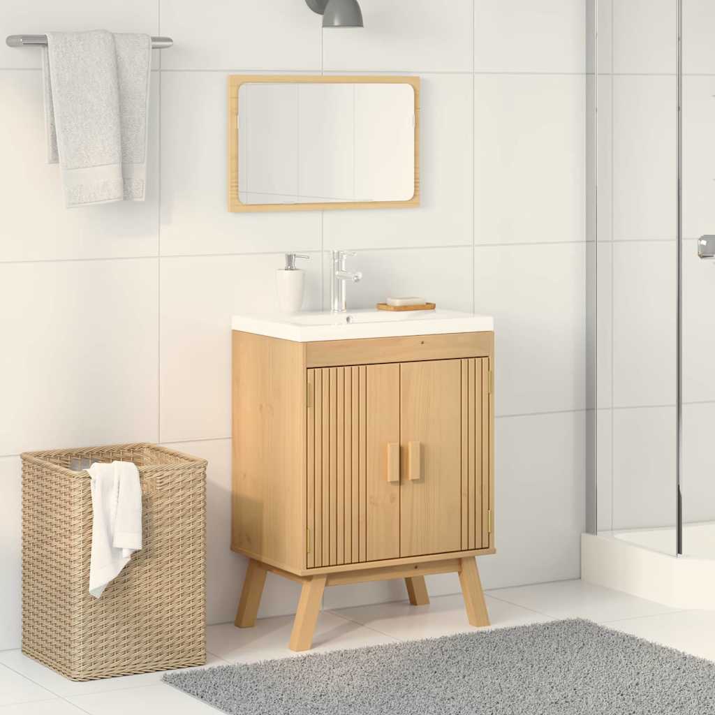 Waschbecken-Unterschrank mit Regal Braun 114 x 43 x 73.5 cm