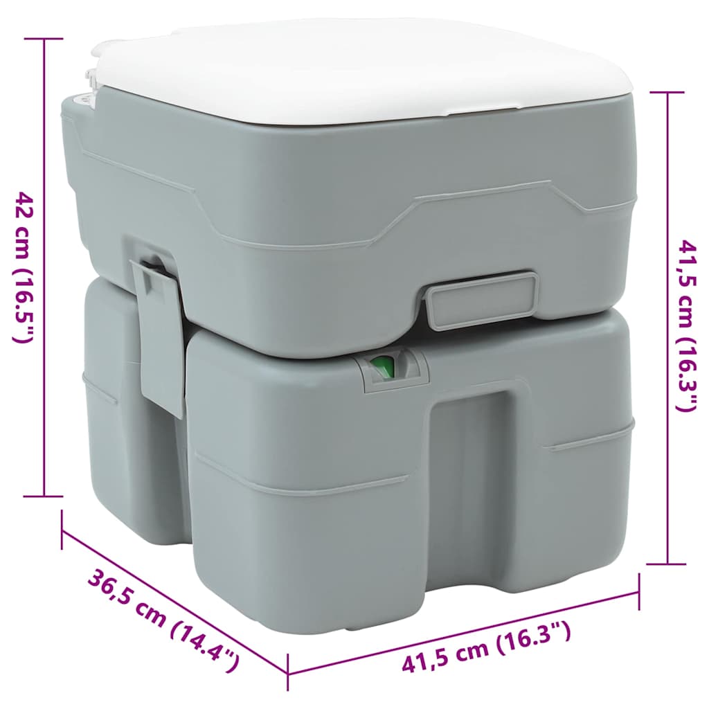 Camping-Toilette Grau 41.5 x 36.5 x 42 cm Plastik