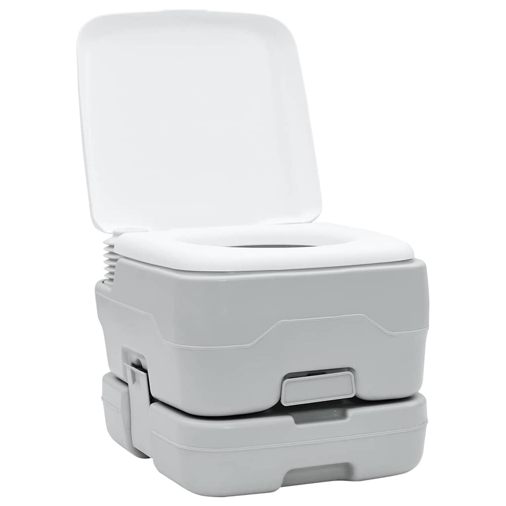 Camping-Toilette 2 pcs Grau, Weiß 50,5 x 33 x 103 cm