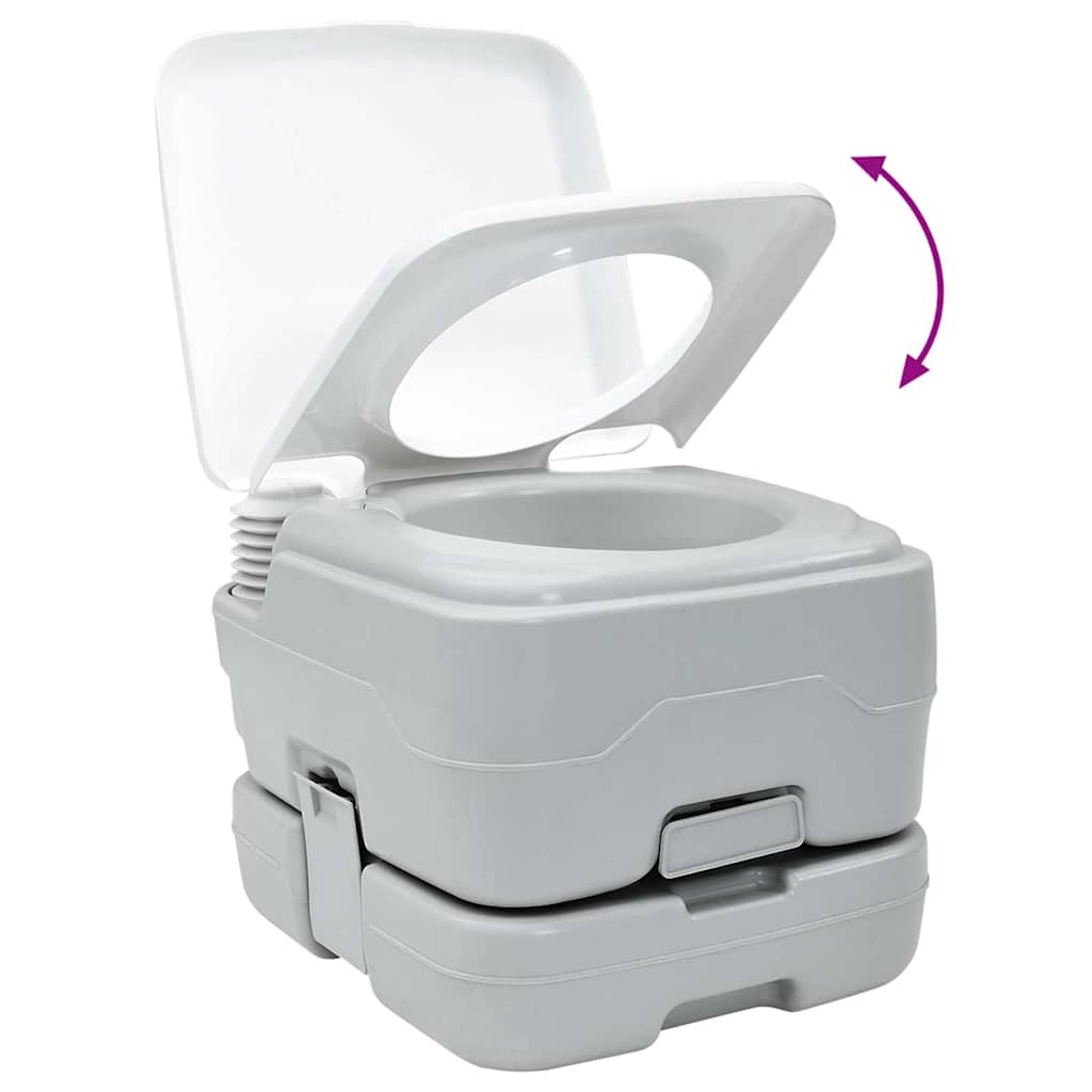 Camping-Toilette 2 pcs Grau, Weiß 50,5 x 33 x 103 cm