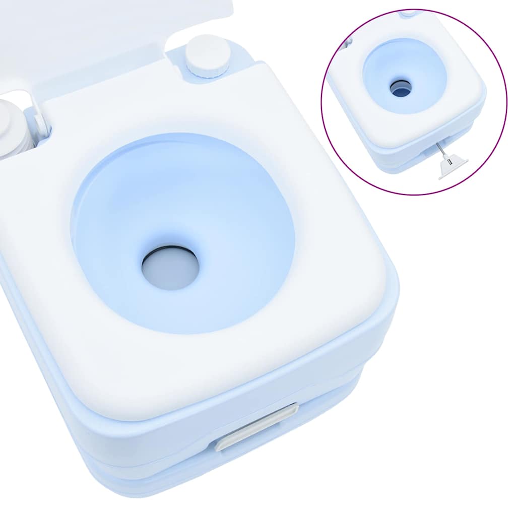 Camping-Toilette 2 pcs Blau, Weiß 50,5 x 33 x 103 cm