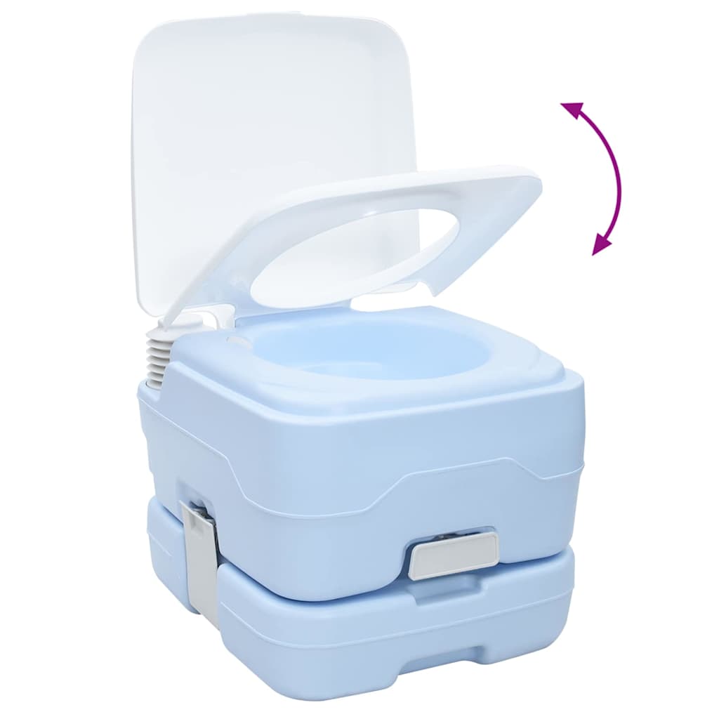 Camping-Toilette 2 pcs Blau, Weiß 50,5 x 33 x 103 cm