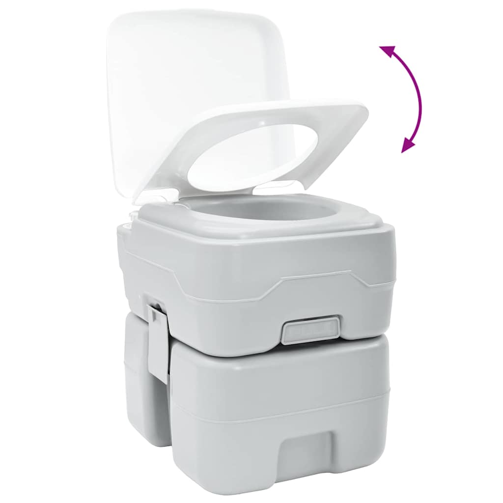 Camping-Toilette Grau 41.5 x 36.5 x 42 cm