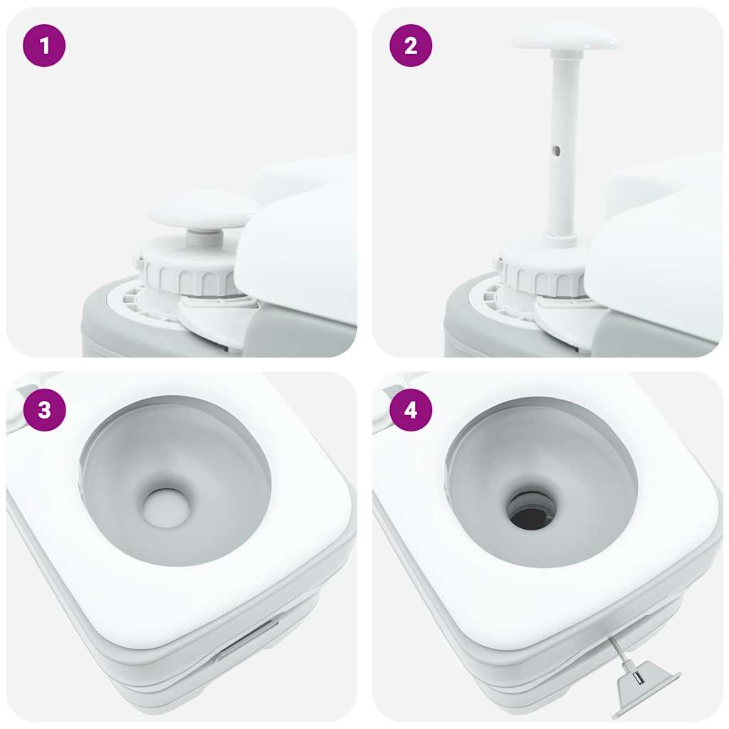 Camping-Toilette Grau 41.5 x 36.5 x 42 cm