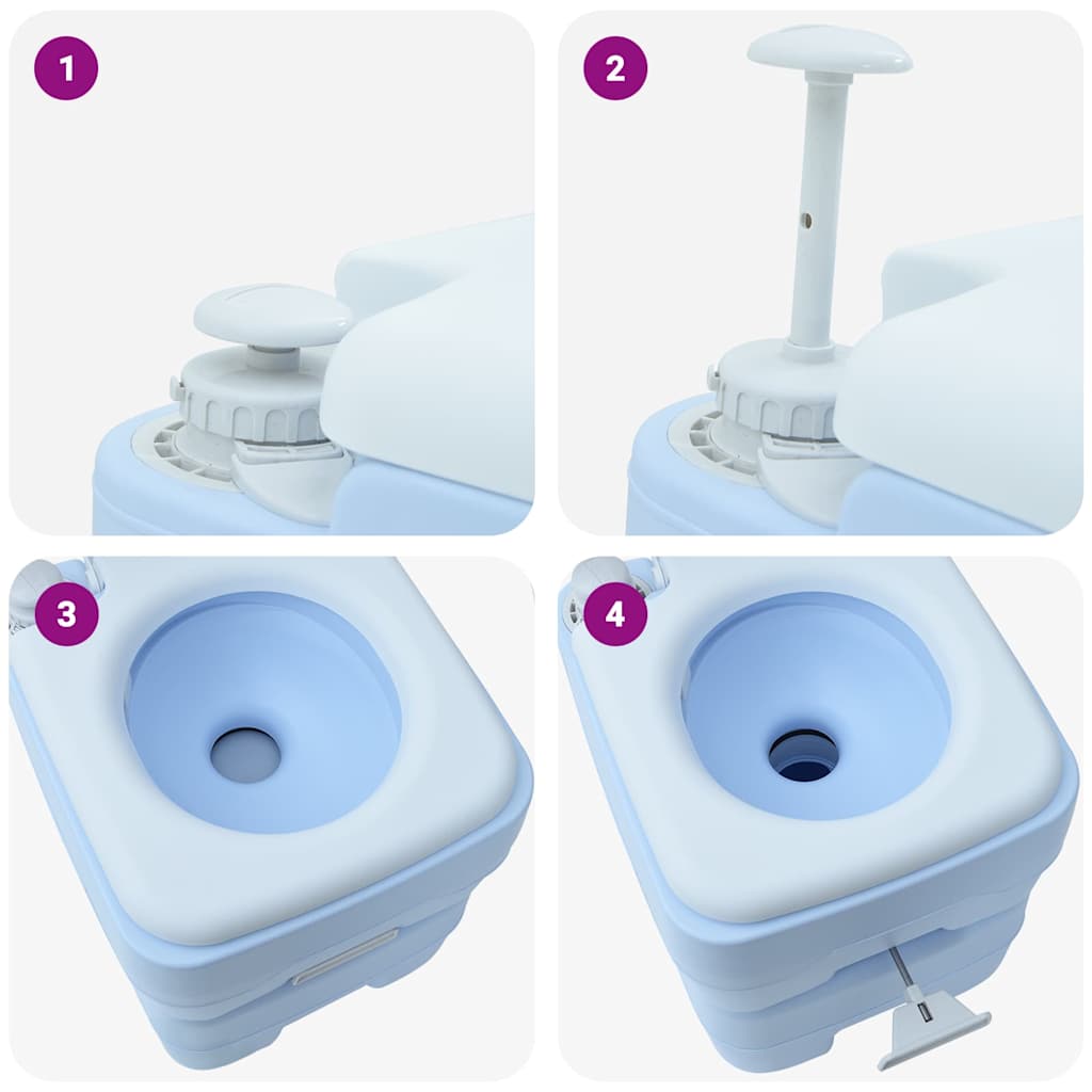 Camping-Toilette Blau 41.5 x 36.5 x 42 cm