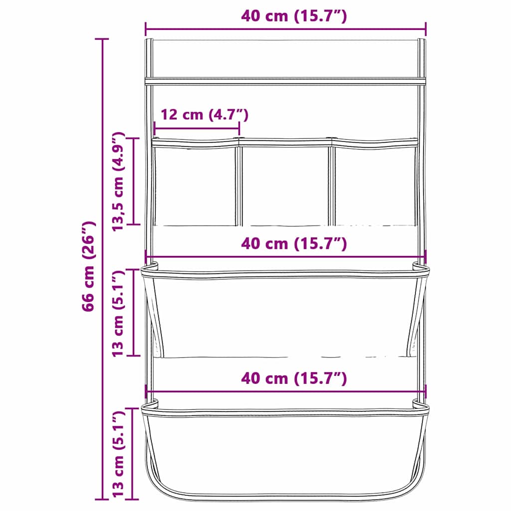 Aufbewahrungstasche mit Speicher Grau 66 x 40 cm Oxford