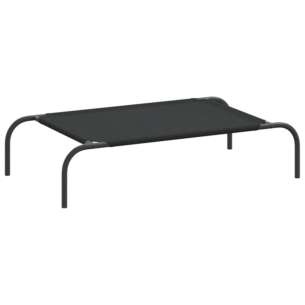 Hundebett Erhöht Schwarz 90x50x20 cm Oxford-Gewebe und Stahl