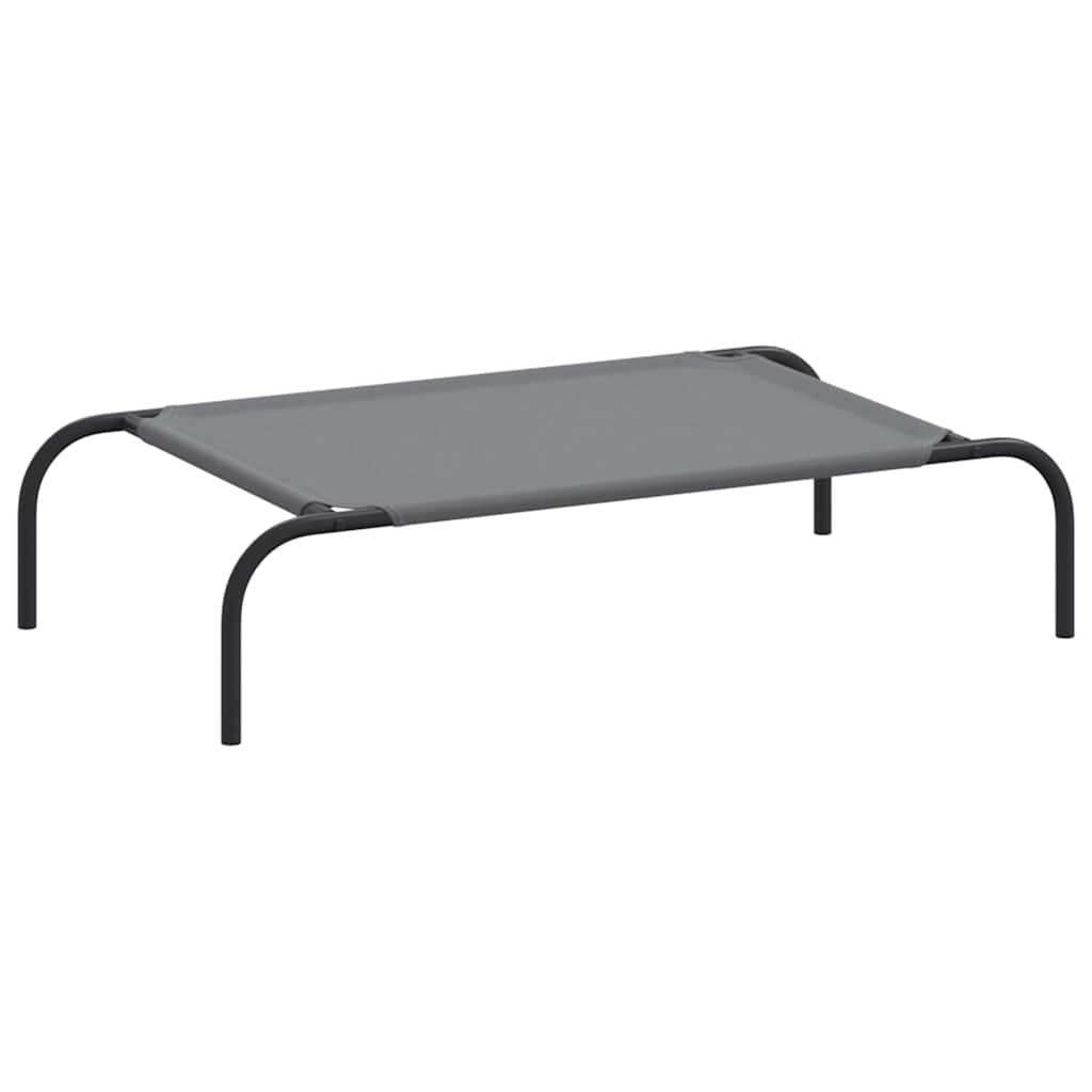 Hundebett Erhöht Grau 90x50x20 cm Oxford-Gewebe und Stahl