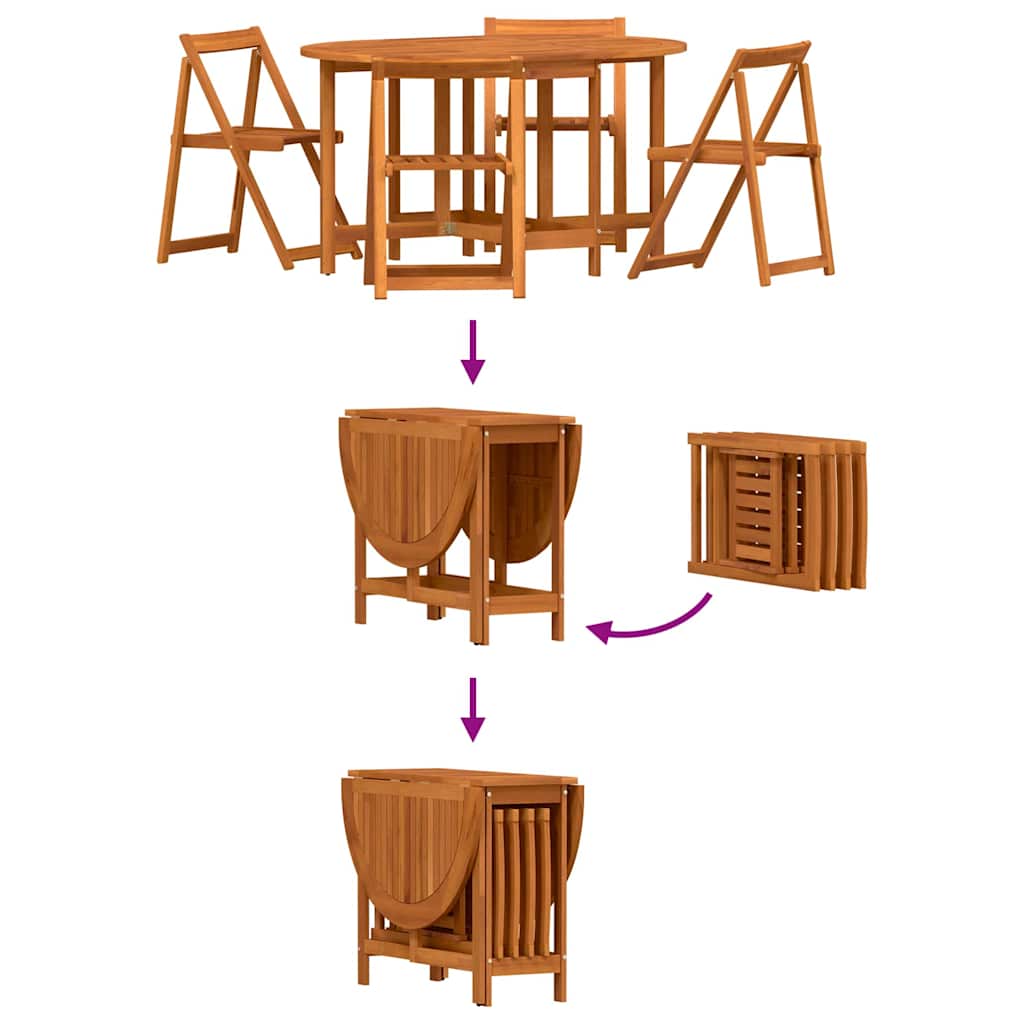 Gartentisch 5 pcs Braun 110 x 60 x 72 cm Massivholz Akazie