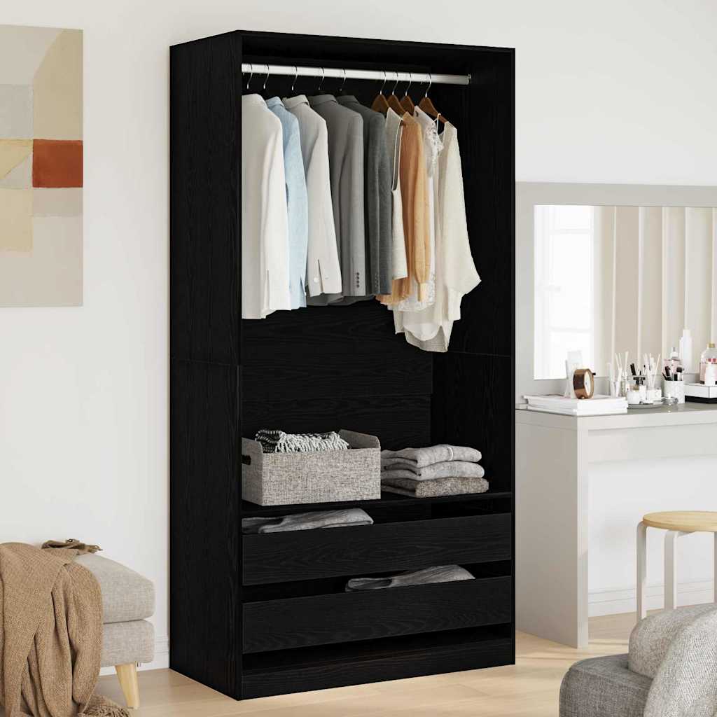 Kleiderschrank Schwarze Eiche 100 x 50 x 200 cm Holzwerkstoff