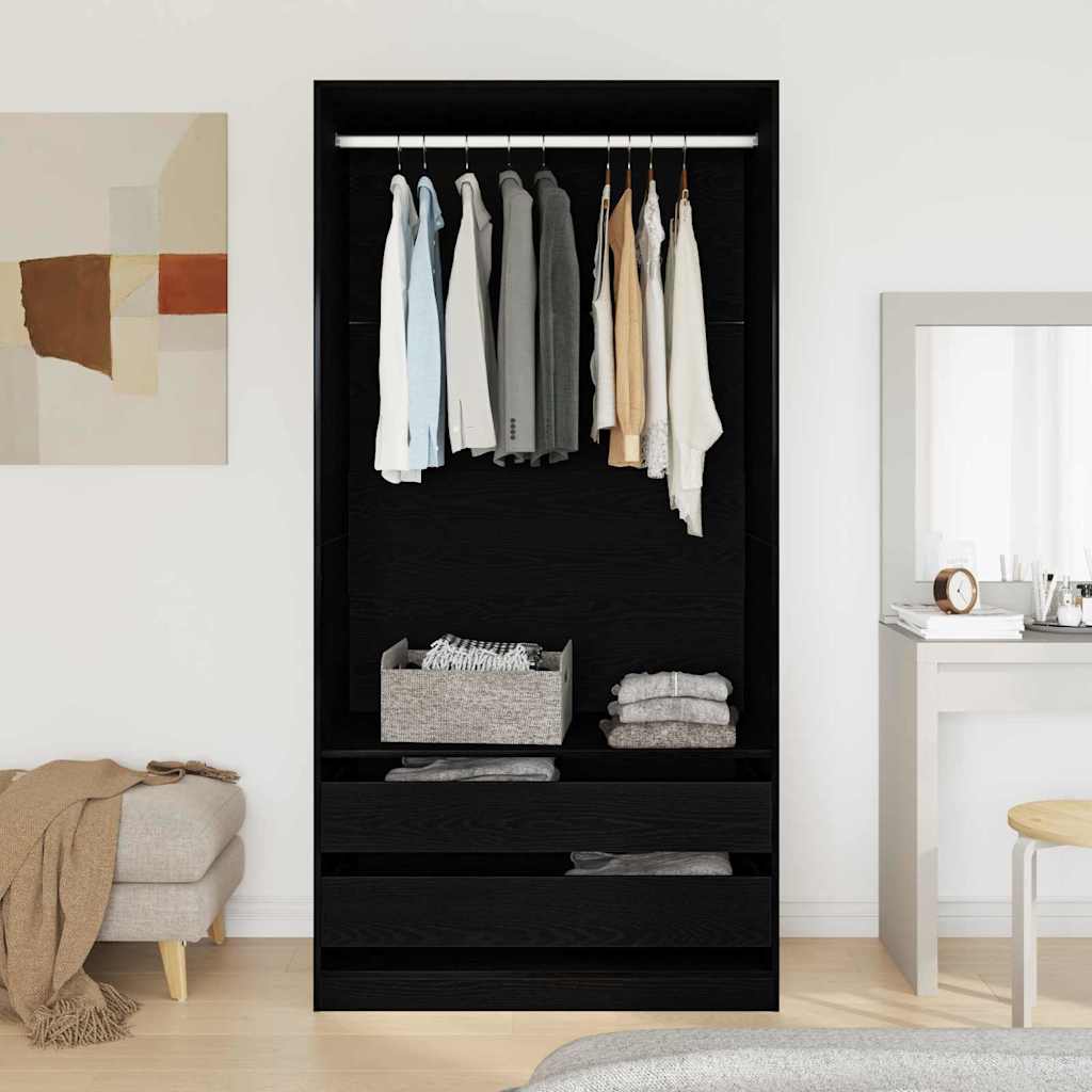 Kleiderschrank Schwarze Eiche 100 x 50 x 200 cm Holzwerkstoff