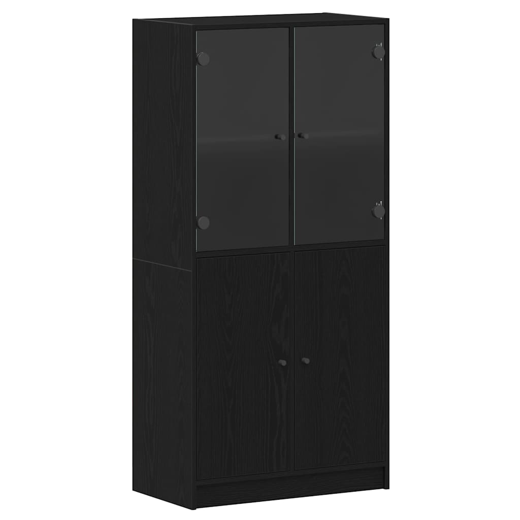 Hochboard Schwarz 68 x 37 x 142 cm Holzwerkstoff