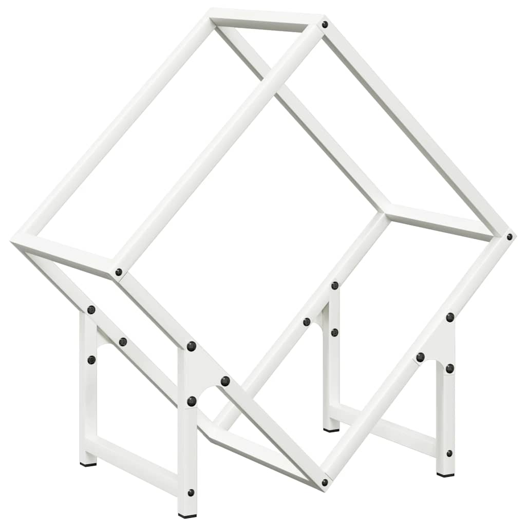 Brennholzregal Weiß 50x25x50 cm Kaltgewalzter Stahl