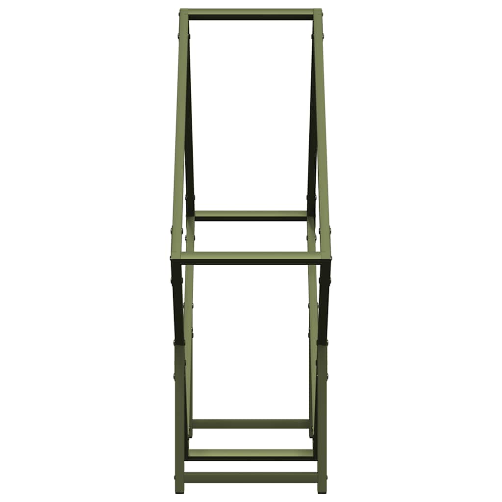 Brennholzregal Olivgrün 80x25x80 cm Kaltgewalzter Stahl