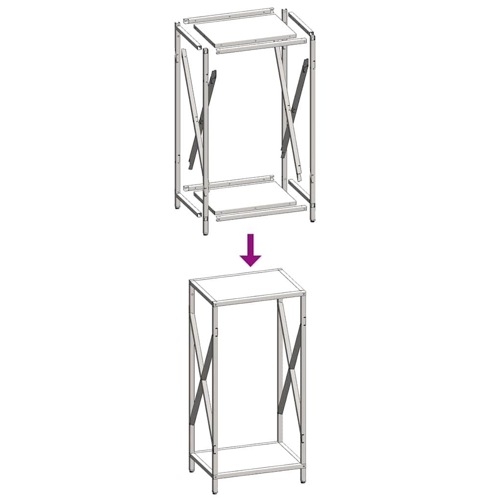 Firewood Rack Black 34x25x70 cm Cold-rolled steel