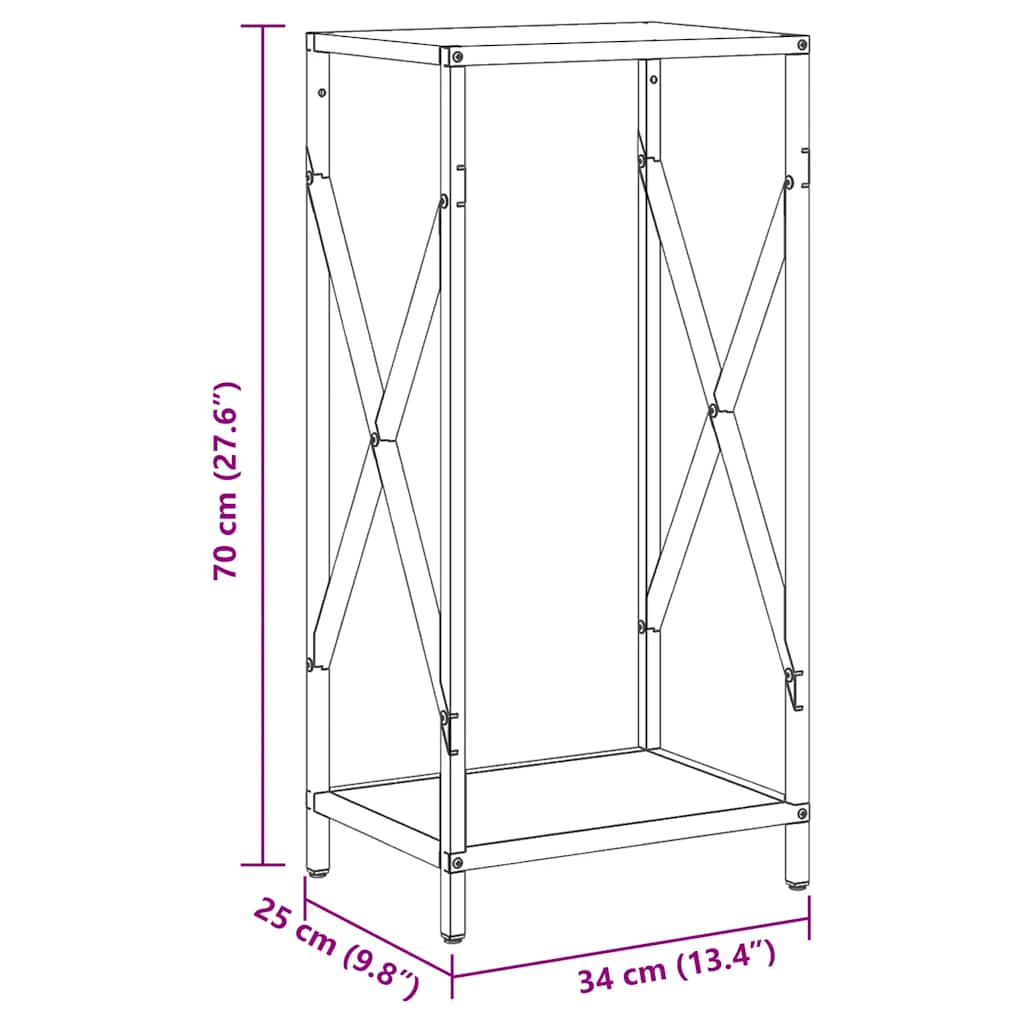Firewood Rack Black 34x25x70 cm Cold-rolled steel