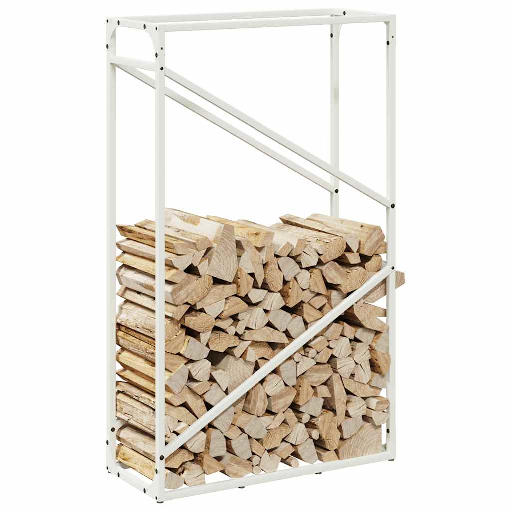 Brennholzregal Weiß 60x25x100 cm Kaltgewalzter Stahl